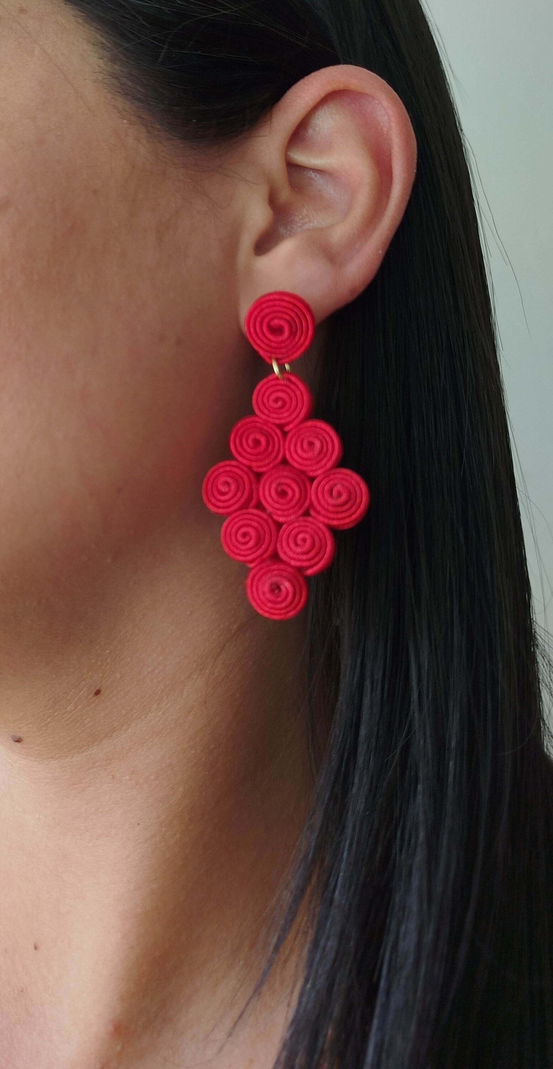 Pendientes Laura rojo - 3