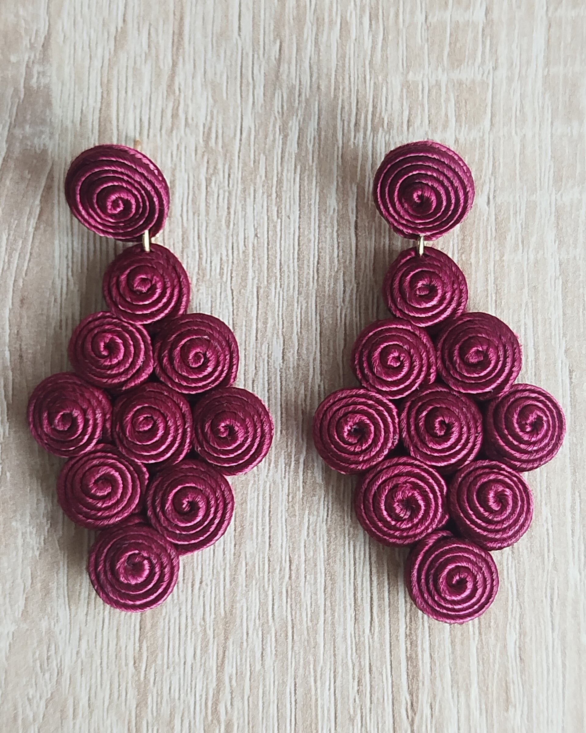 Pendientes Laura burdeos - 3