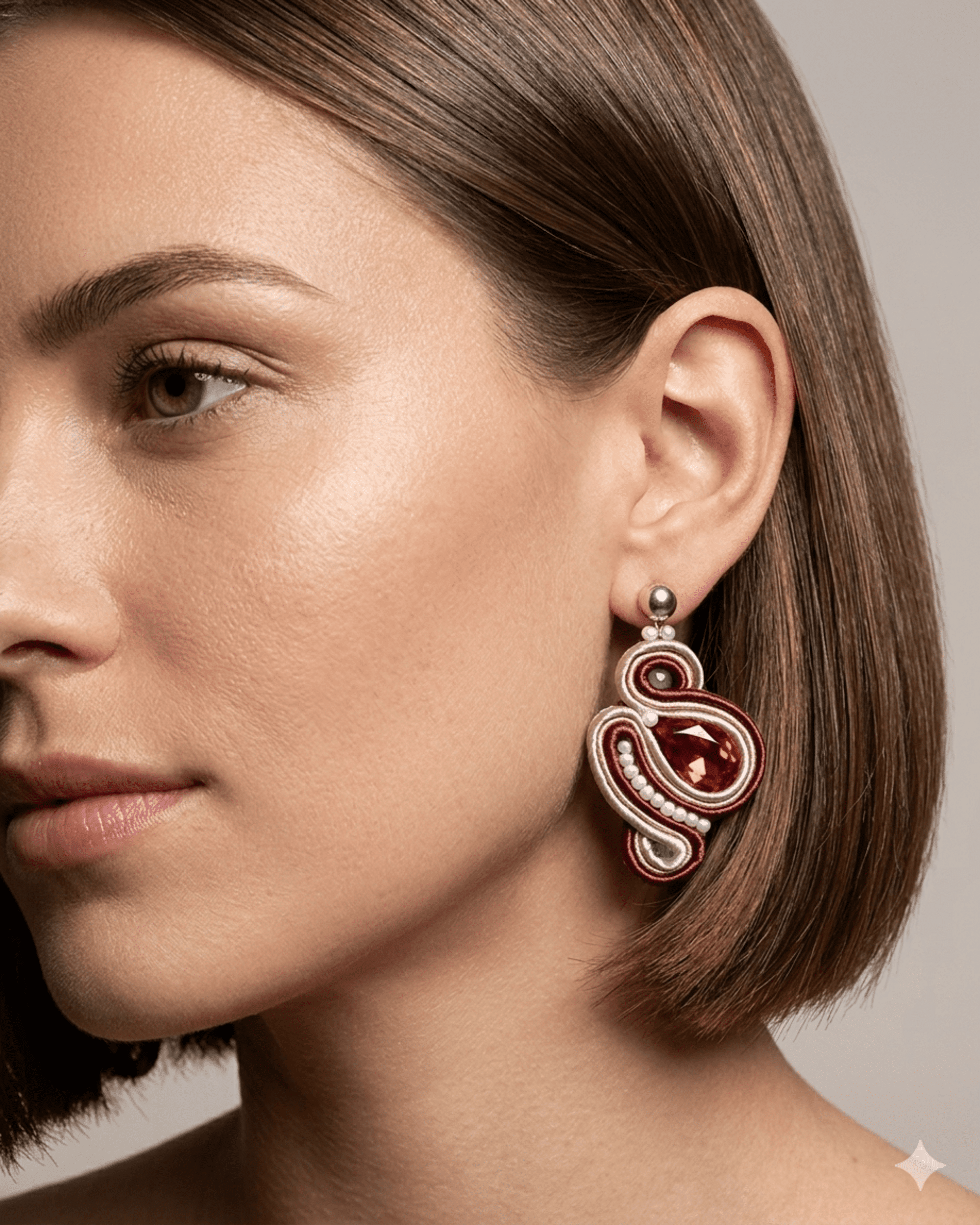 Pendientes Gaia burdeos - 2