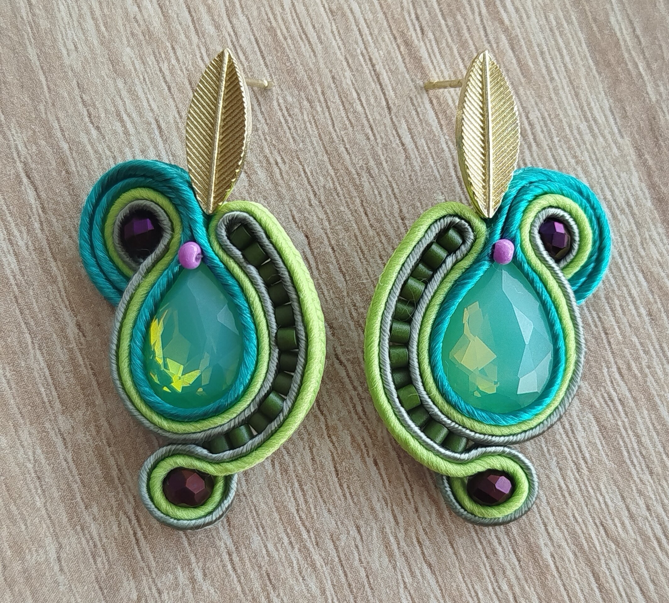 Pendientes Ara combinados verde - 3