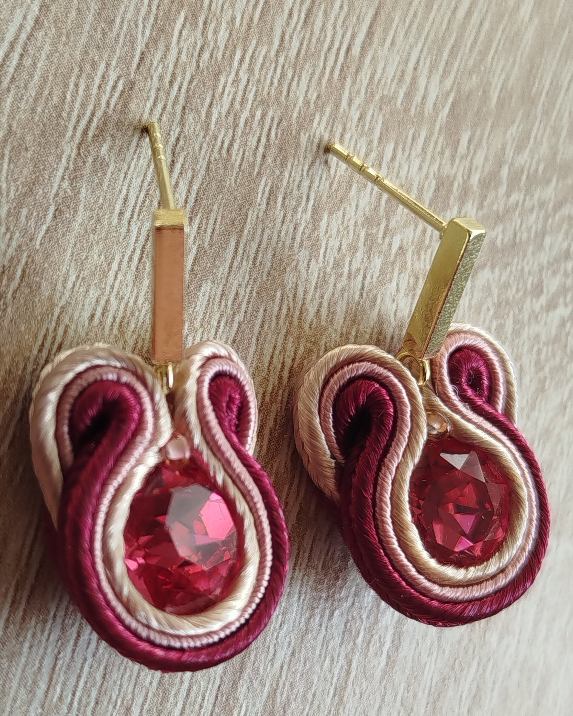 Pendientes Aurora burdeos - 3