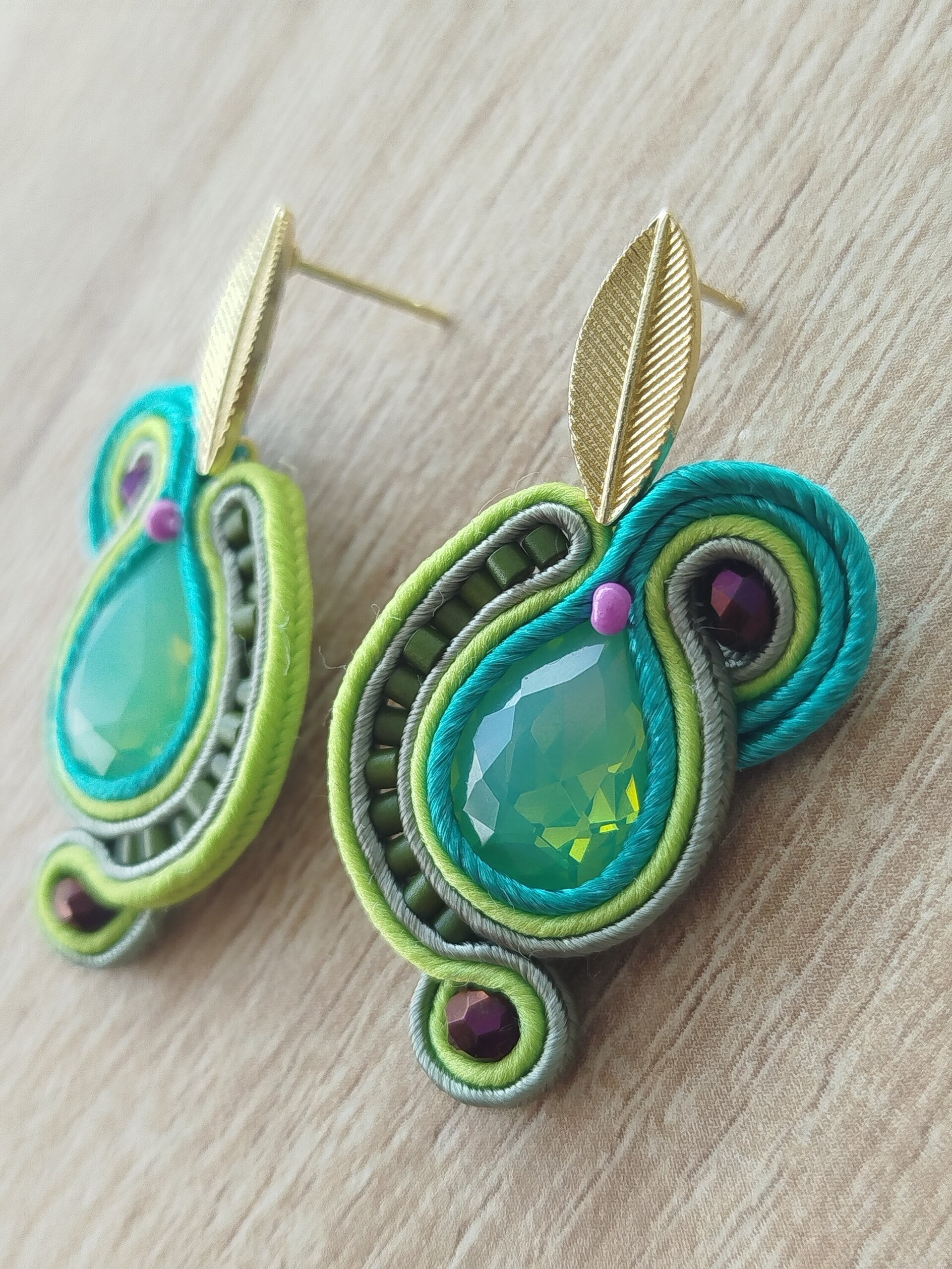 Pendientes Ara combinados verde - 2